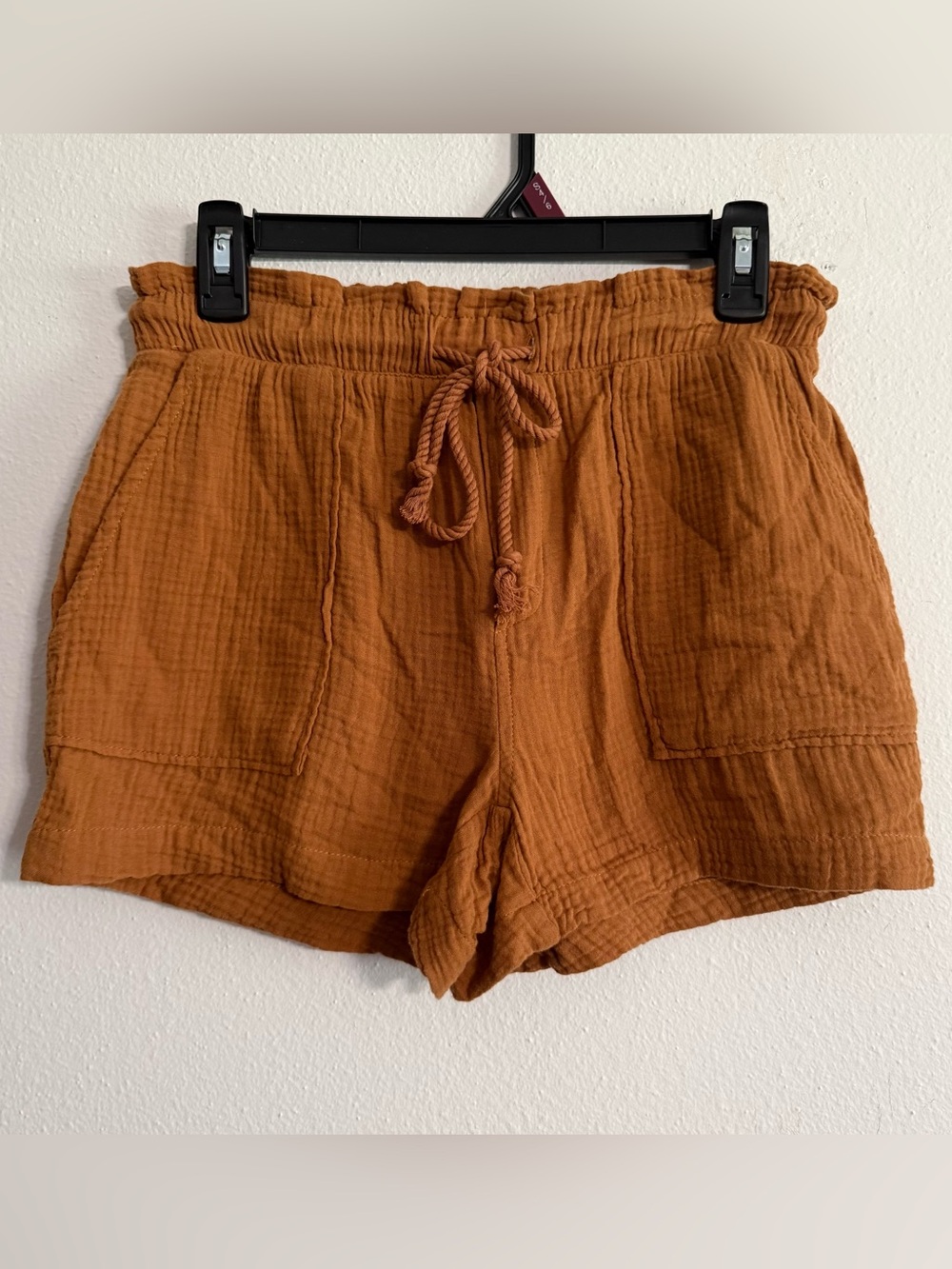 ☀️ Thread & Supply • NWT • Drawstring Cotton Shorts in RustOrange • Womens XS